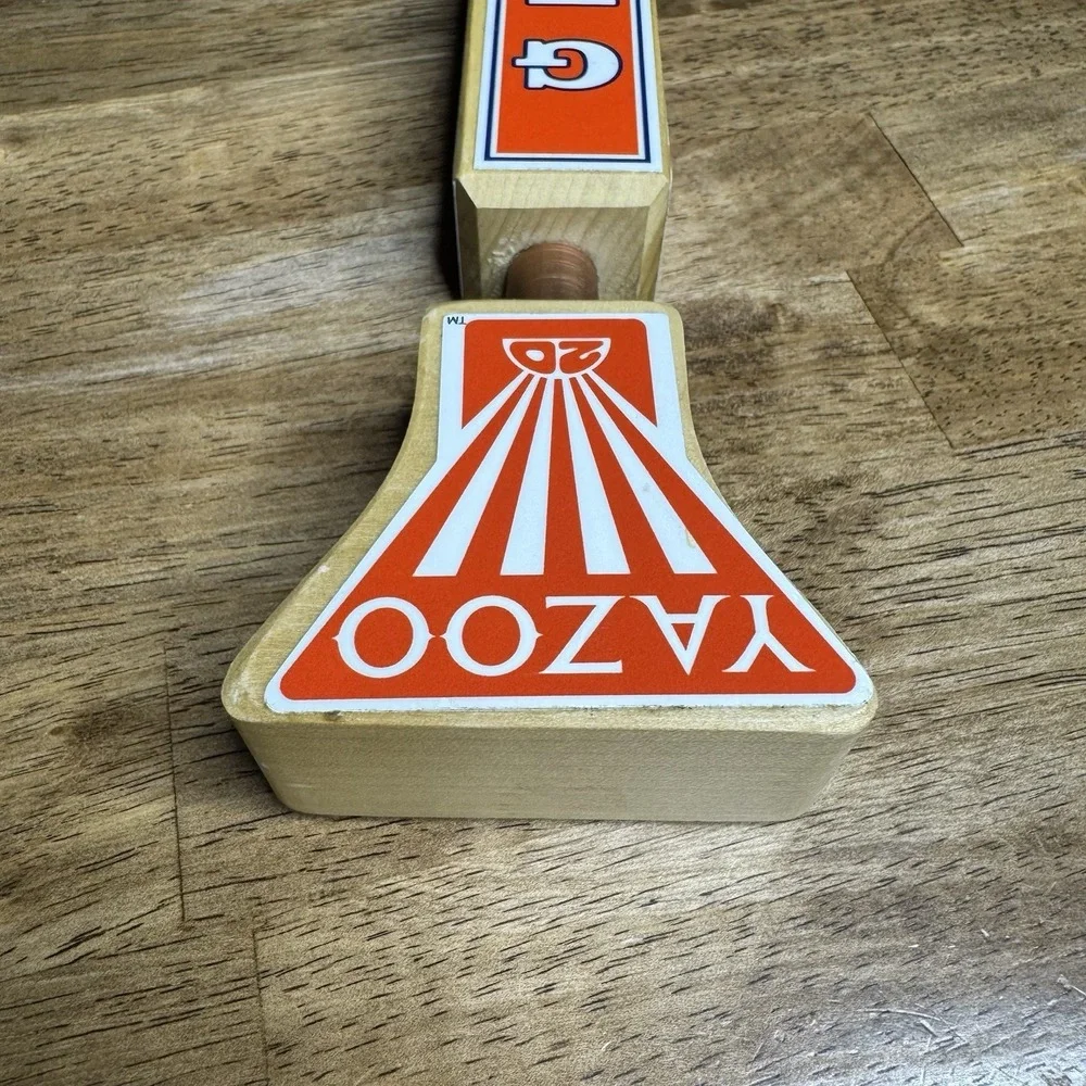 Yazoo Gerst Beer Tap Handle Wood Orange White Draft Kegerator Bar Man Cave Decor